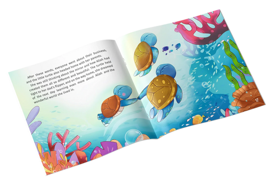 Inside pages of the Little Turtle Names of Allah Islamic storybook