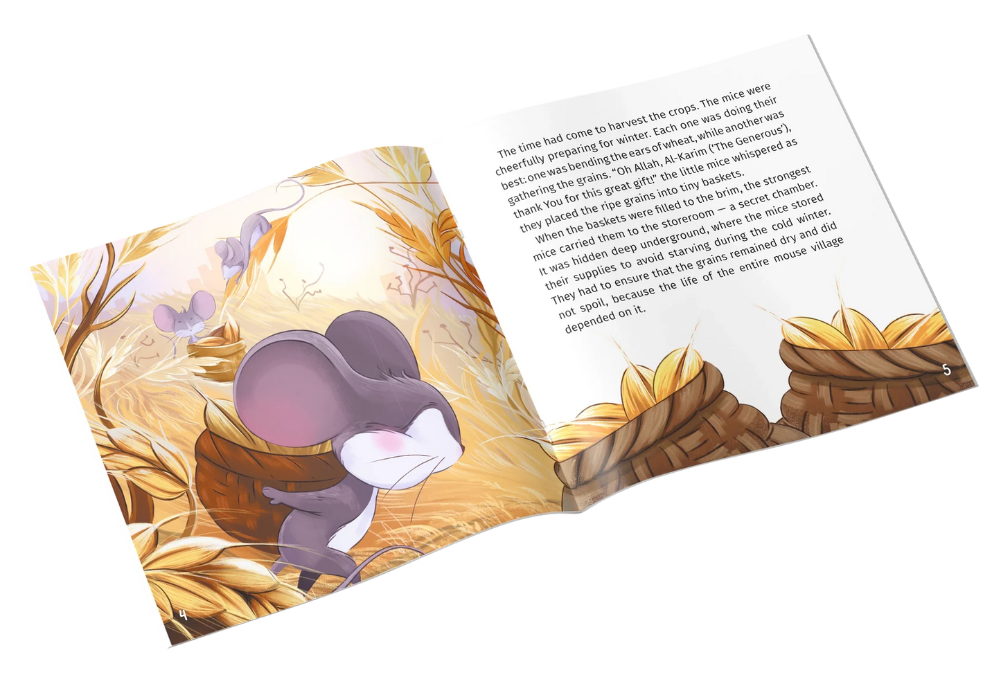 Inside pages of the Little Mouse Names of Allah Islamic storybook
