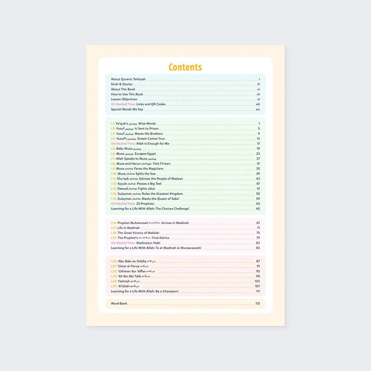 Sirah & Stories Level 2 contents with Seerah and stories of the Prophets for children