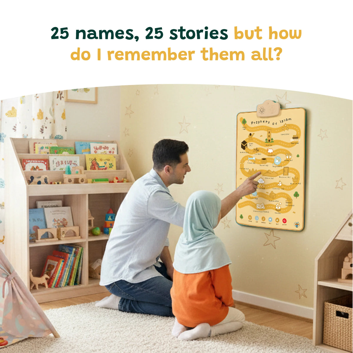 Touch-sensitive Islamic talking poster with stories of the 25 Prophets