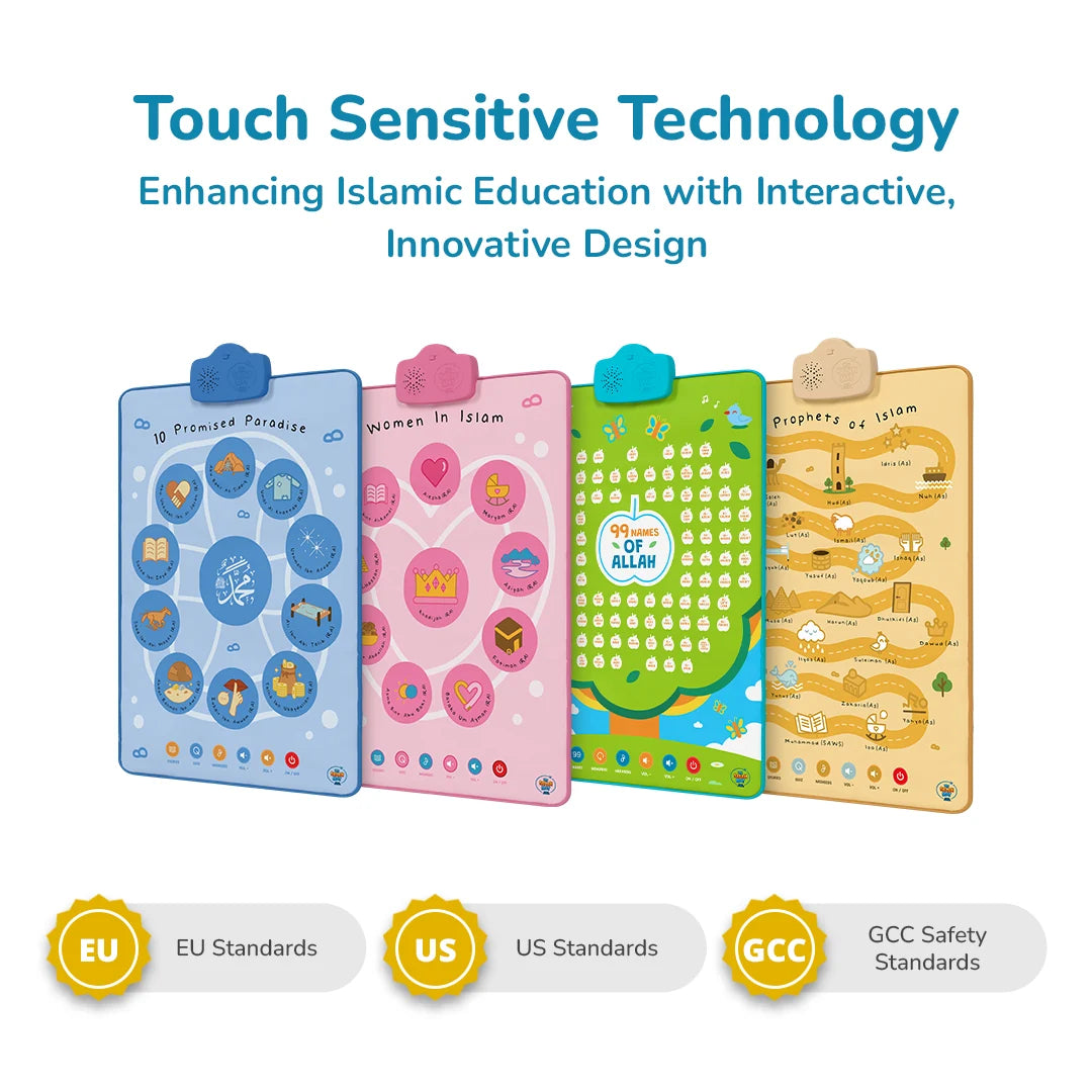 4-in-1 interactive Islamic wall art and audio mat bundle for kids