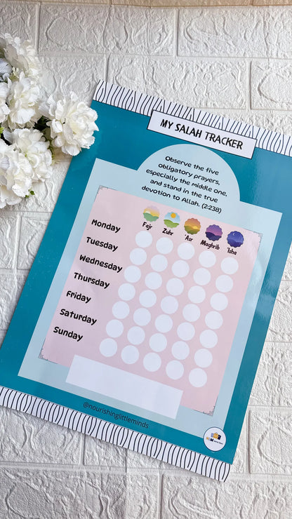 Kids Salah tracker for Fajr Dhuhr Asr Maghrib and Isha