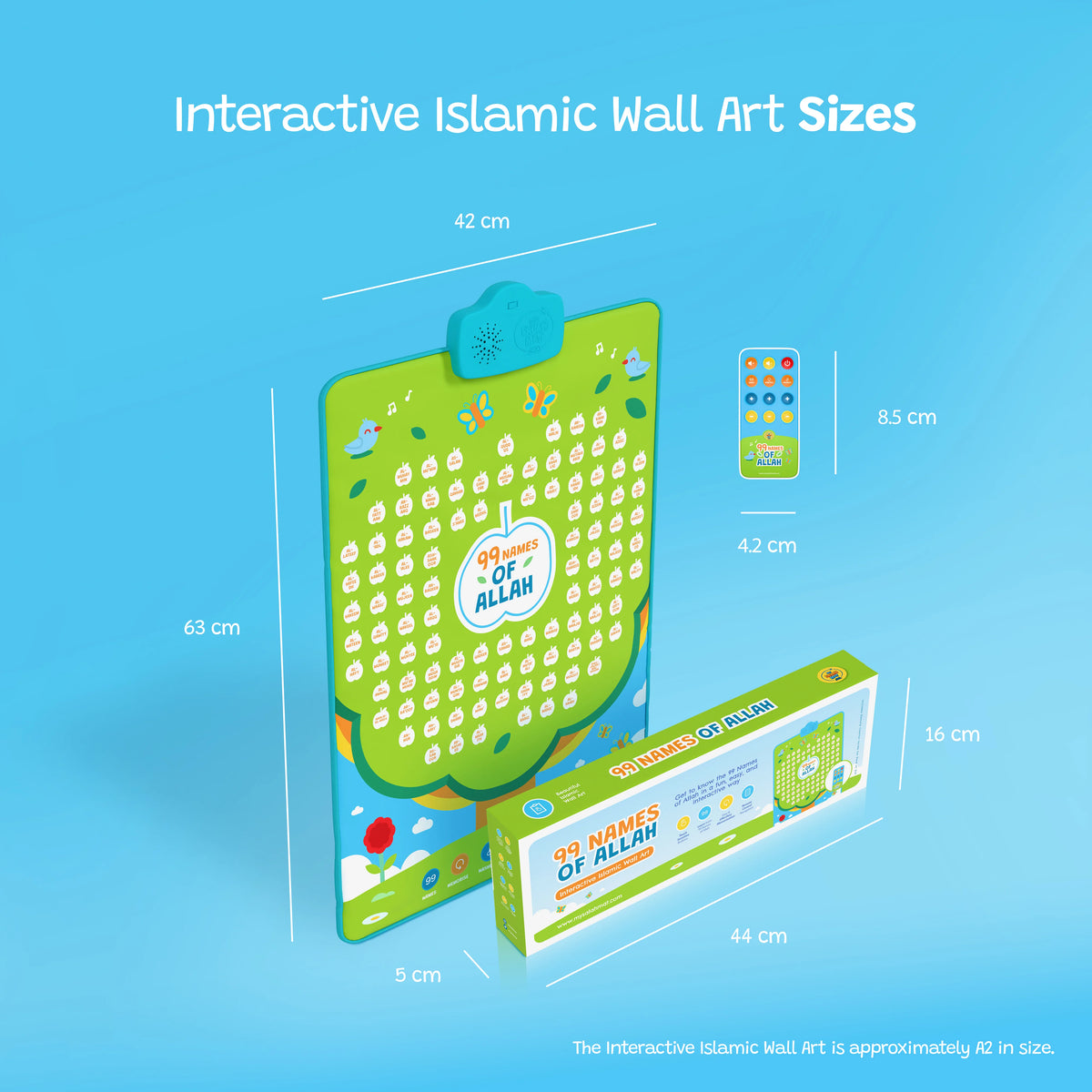 99 Names of Allah interactive Islamic wall art packaging