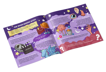 Colourful inside pages of a faceless Islamic science book about the human brain