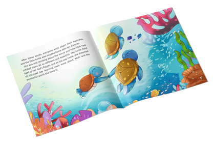 Inside pages of the Little Turtle Names of Allah Islamic storybook