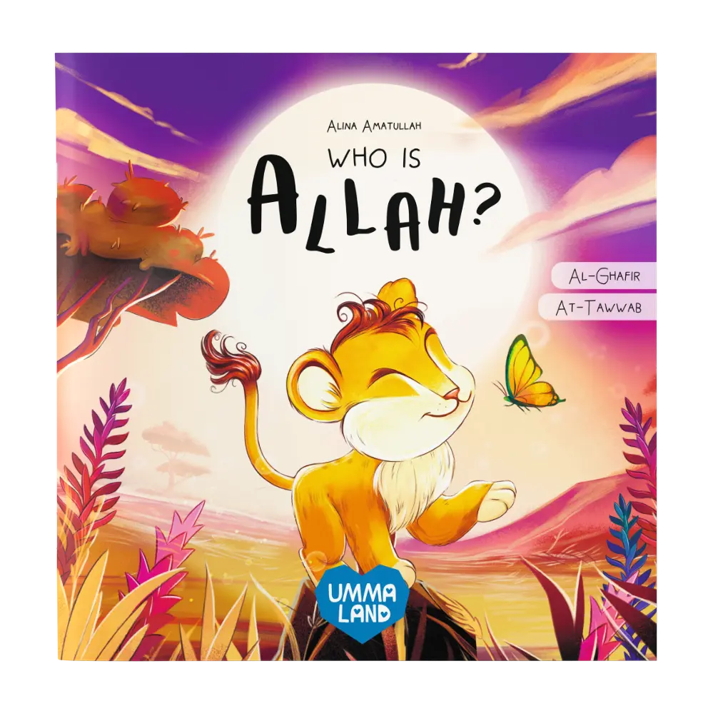 Who Is Allah Lion faceless Islamic book teaching Al-Ghafir and At-Tawwab