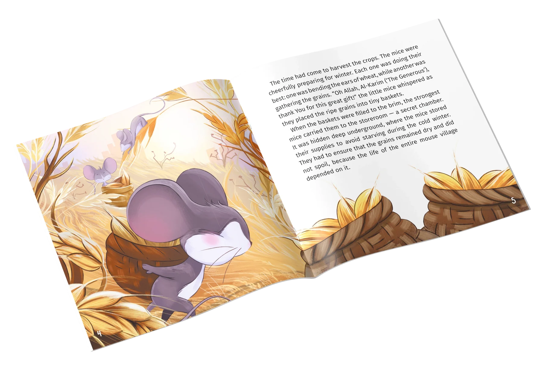 Inside pages of the Little Mouse Names of Allah Islamic storybook