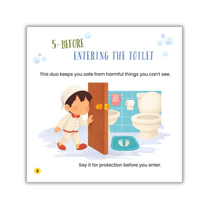Before entering the toilet daily dua page for Muslim children