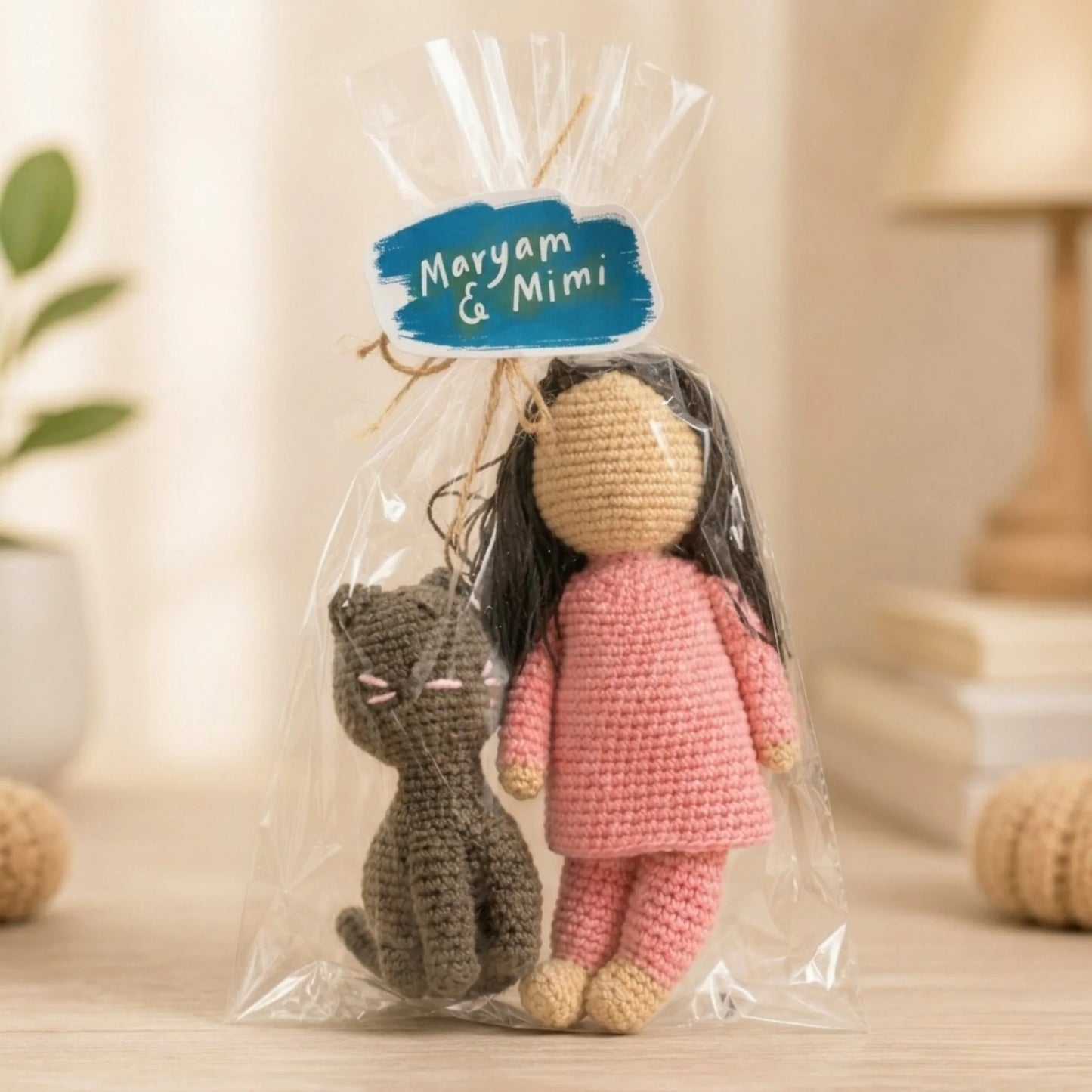 Maryam and Mimi handmade crochet doll set for children