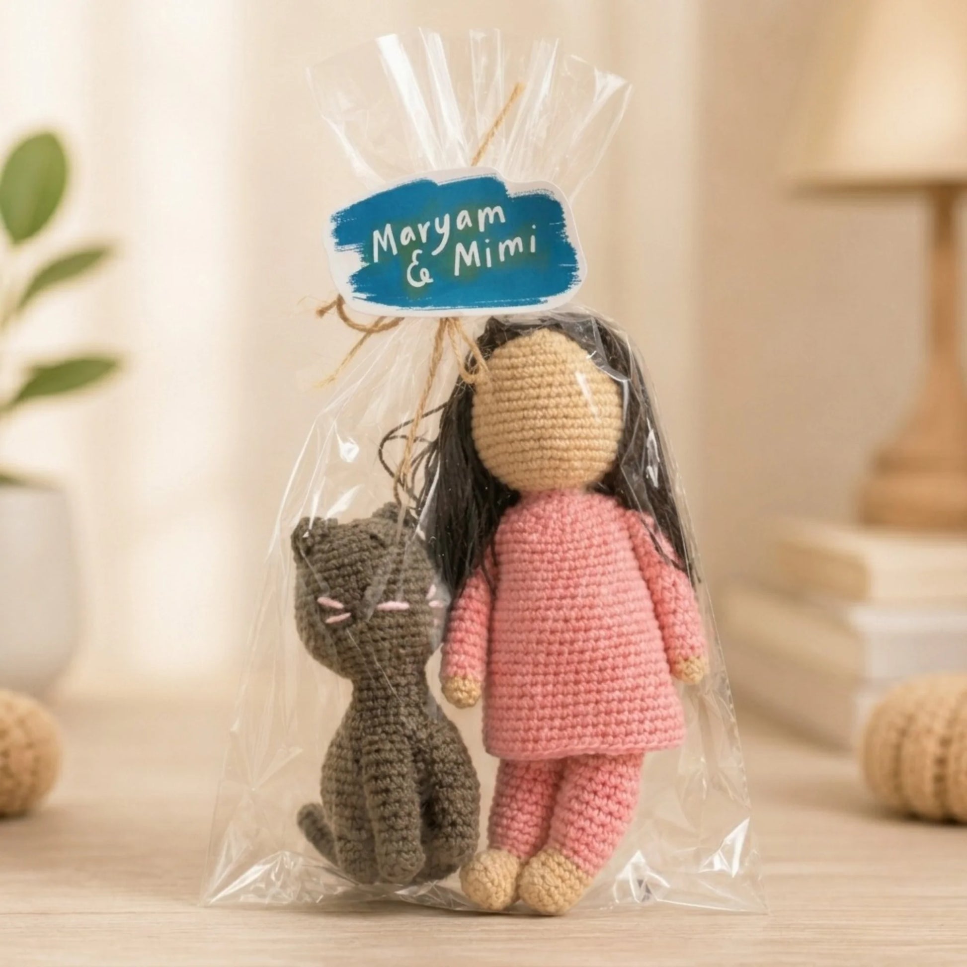 Maryam and Mimi handmade crochet doll set for children