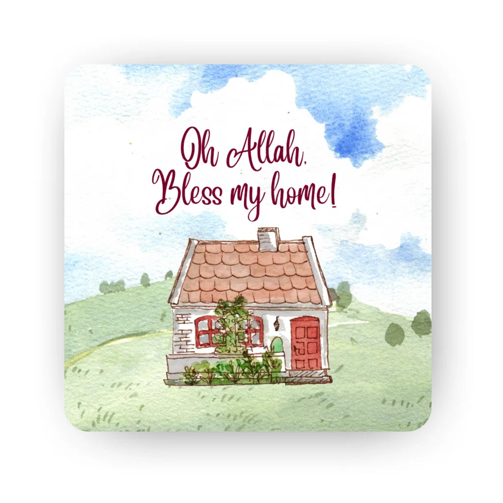 Oh Allah Bless My Home Islamic fridge magnet with dua and barakah reminder