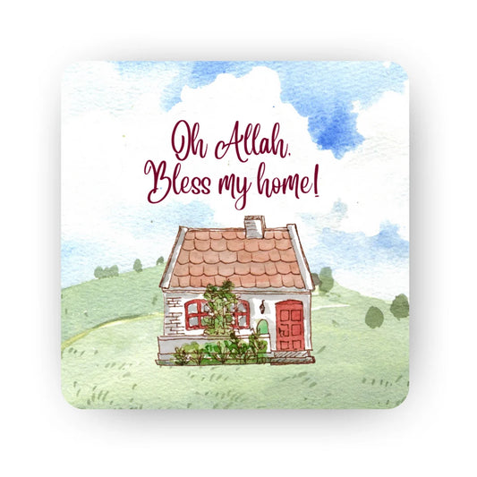 Oh Allah Bless My Home Islamic fridge magnet with dua and barakah reminder