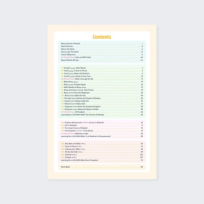 Sirah & Stories Level 2 contents with Seerah and stories of the Prophets for children
