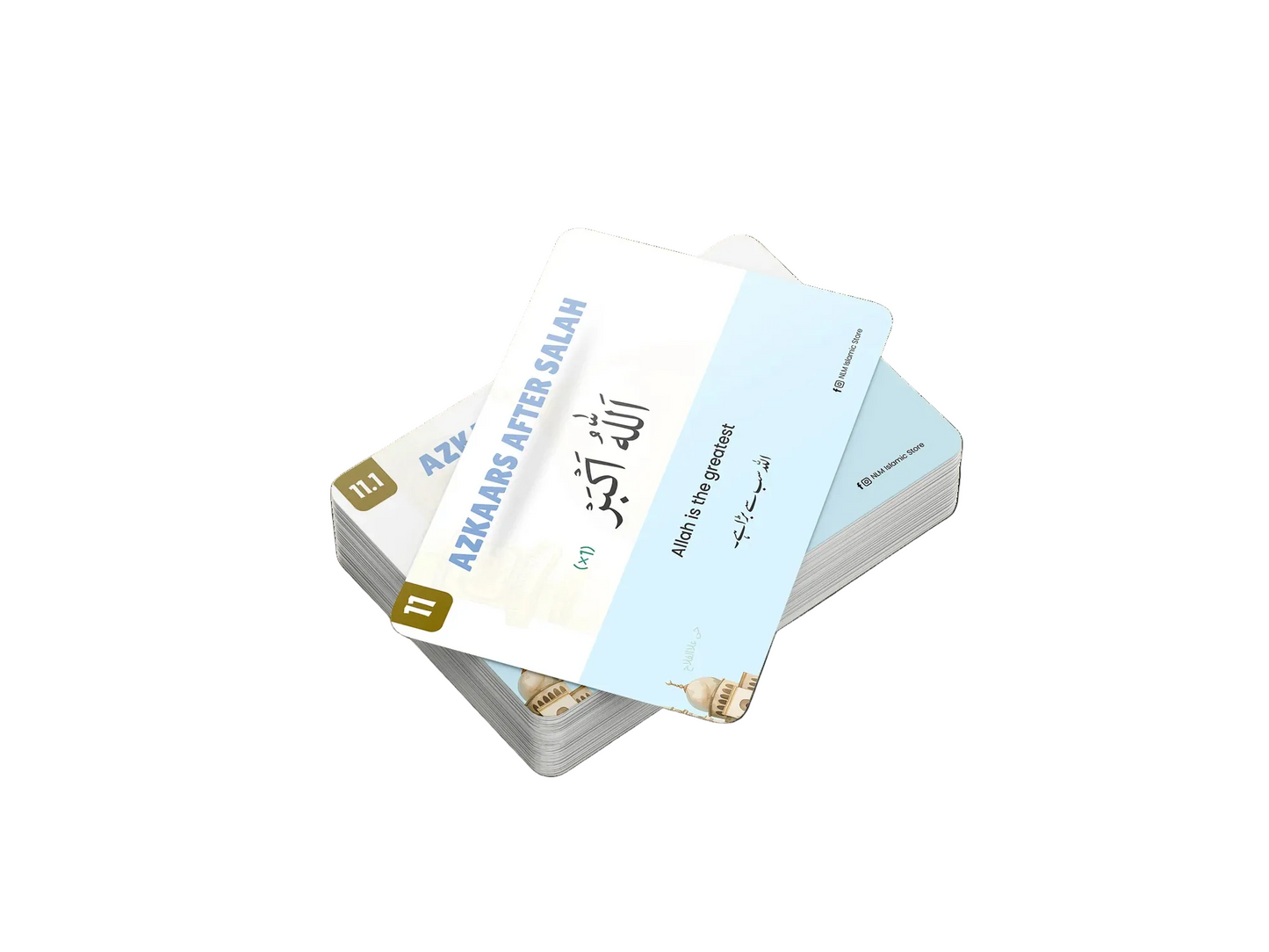 Faceless Islamic Salah learning flash cards for children