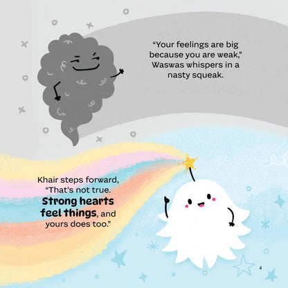 Strong hearts feel things message from Islamic emotional learning book for kids